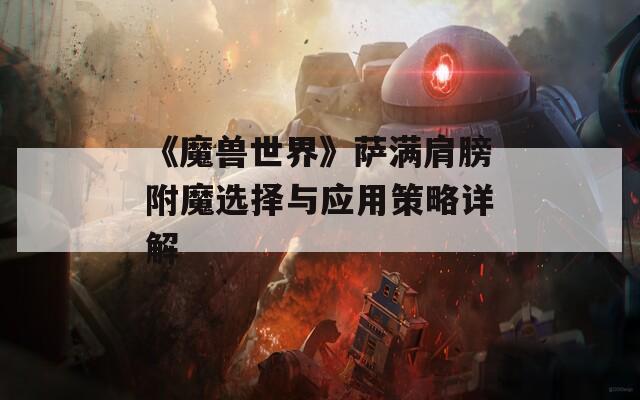 《魔兽世界》萨满肩膀附魔选择与应用策略详解