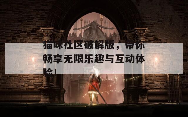 猫咪社区破解版，带你畅享无限乐趣与互动体验！