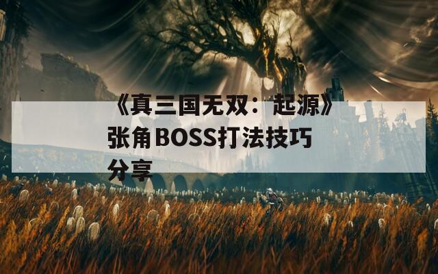 《真三国无双：起源》张角BOSS打法技巧分享
