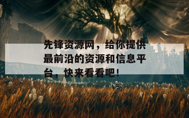 先锋资源网，给你提供最前沿的资源和信息平台，快来看看吧！