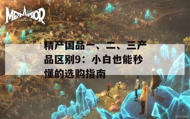 精产国品一、二、三产品区别9：小白也能秒懂的选购指南