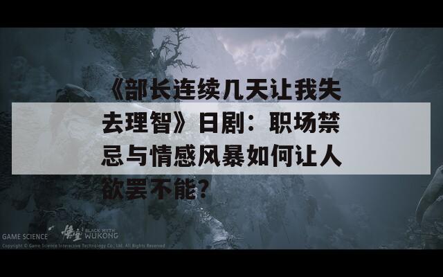 《部长连续几天让我失去理智》日剧：职场禁忌与情感风暴如何让人欲罢不能？