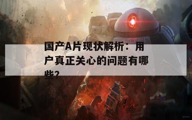 国产A片现状解析：用户真正关心的问题有哪些？