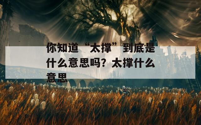 你知道“太撑”到底是什么意思吗？太撑什么意思