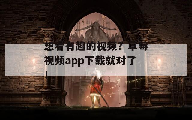 想看有趣的视频？草莓视频app下载就对了！