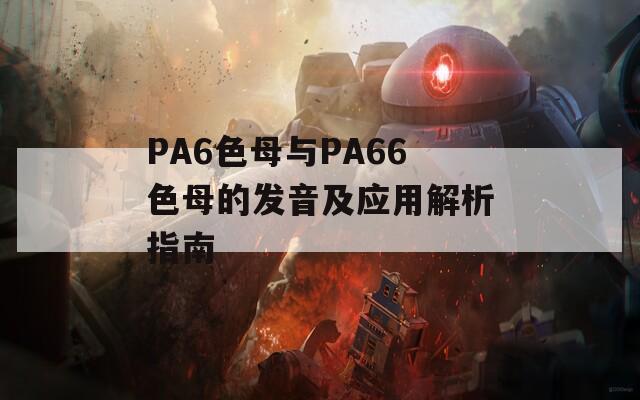 PA6色母与PA66色母的发音及应用解析指南