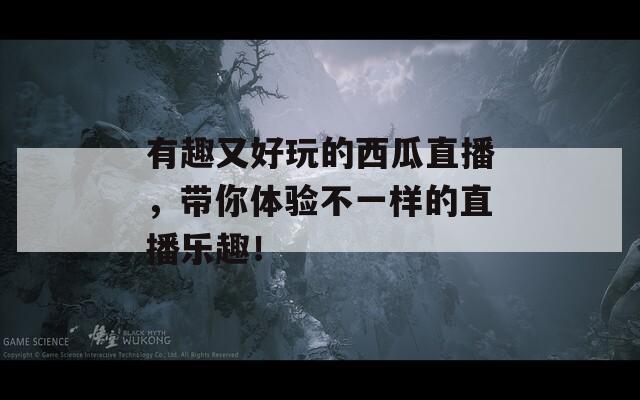 有趣又好玩的西瓜直播，带你体验不一样的直播乐趣！
