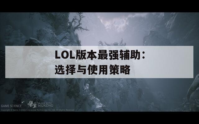 LOL版本最强辅助：选择与使用策略