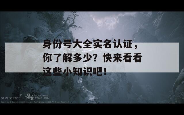 身份号大全实名认证，你了解多少？快来看看这些小知识吧！