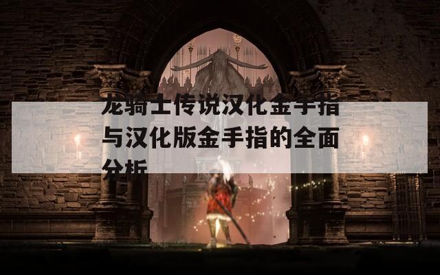龙骑士传说汉化金手指与汉化版金手指的全面分析
